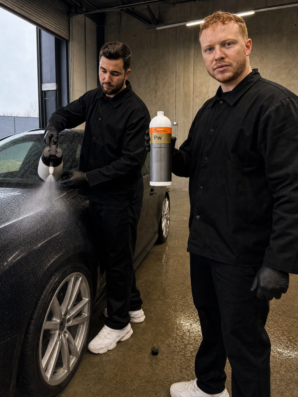 Detailing1 Hero: Versiegelung & Politur — Lack versiegelt. Wasser perlt ab. (Mobile)