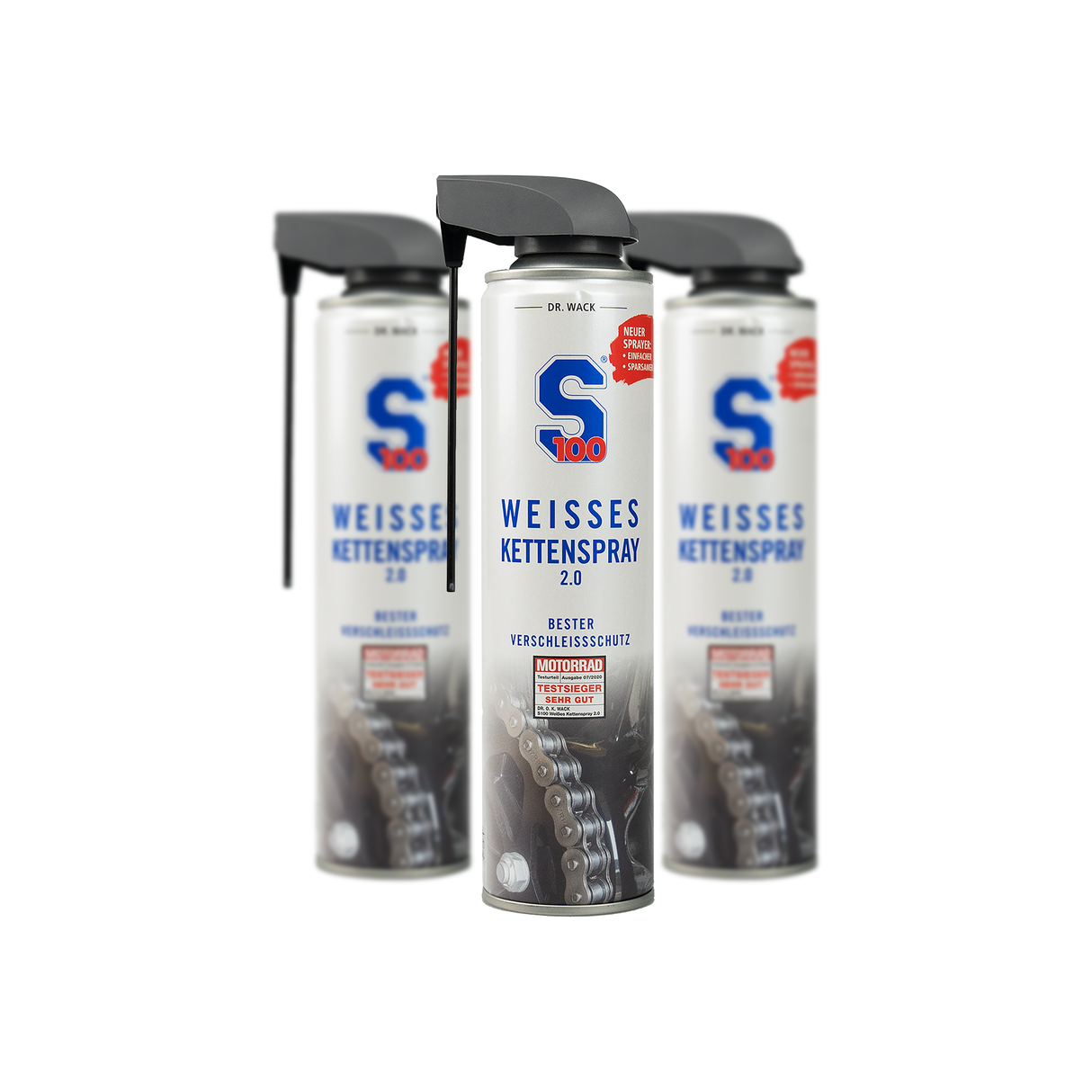 "S100" Weisses Kettenspray 2.0 für Motorrad (Weiß)