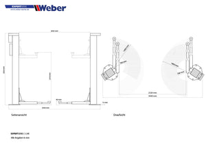 2-Säulen Spindel-Hebebühne "C-2.40" Weber-Expert-Serie für 4000kg