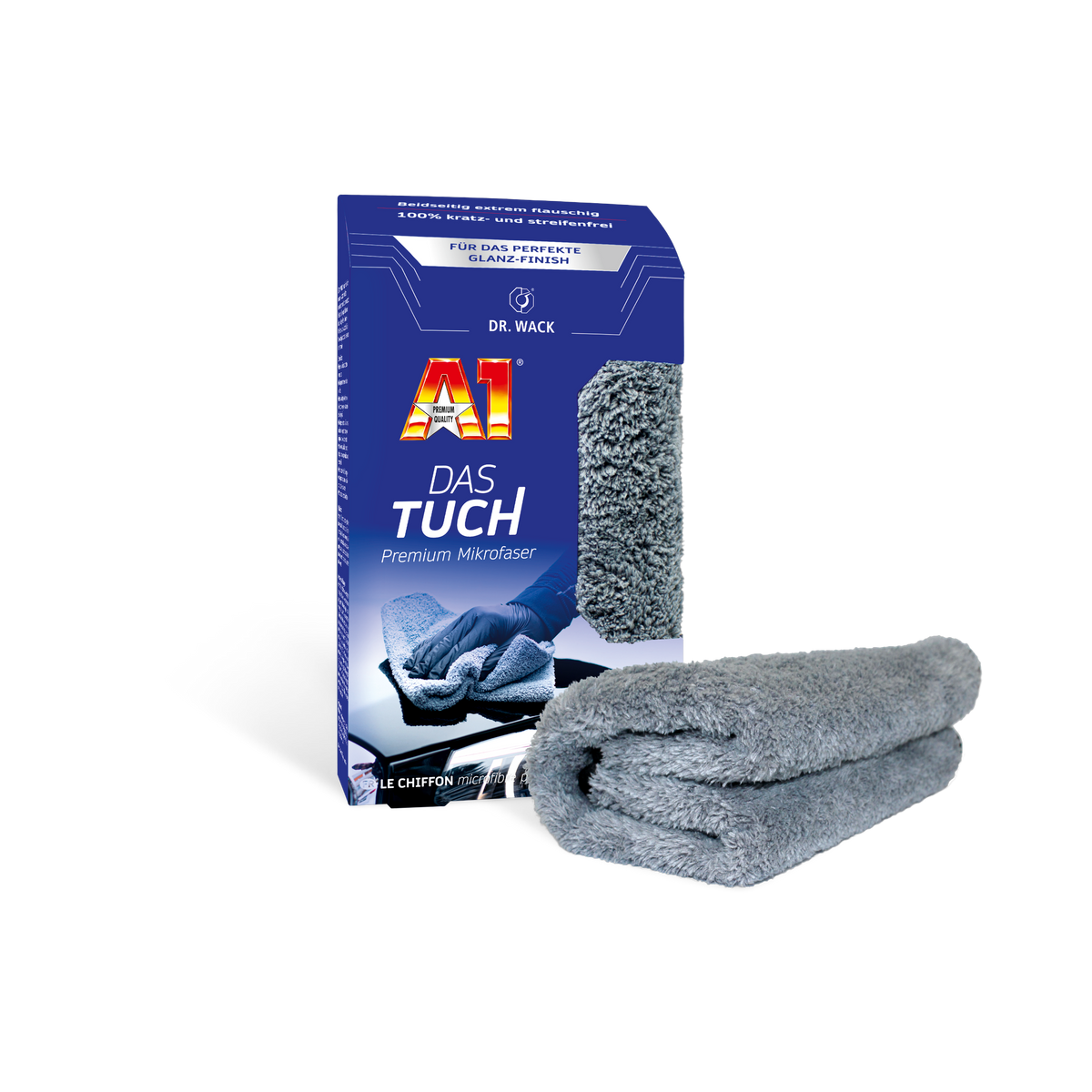 Dr. Wack A1 "DAS TUCH" Premium Mikrofaser — Mikrofasertuch Grau / 40x40cm / 1 Stück