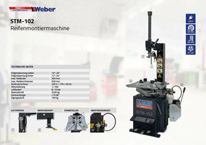 "AM346" Set mit Reifenmontiermaschine "STM-102" & Radwuchtmaschine "STW-202" + Hilfsmontagearm "HP-ECO-R"